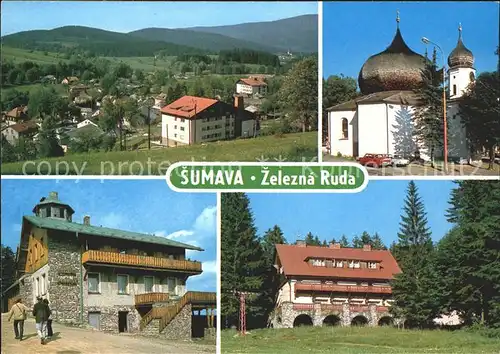 Sumava Boehmerwald Zelezna Ruda Barokni kostelik civulovou bani  Kat. Tschechische Republik