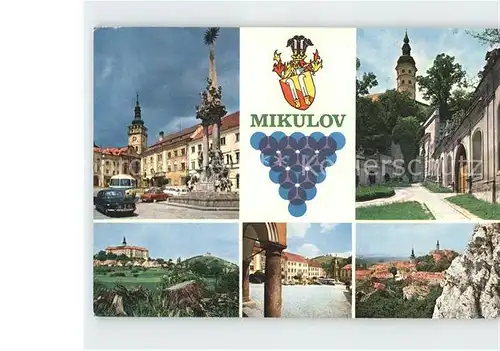 Mikulov Nikolsburg Suedmaehren Brunnen Kirche Marktplatz  Kat. Nikolsburg Mikulov Suedmaehren