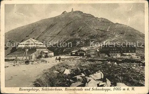 Riesengebirge Schneekoppe mit Riesenbaude Kat. Tschechische Republik