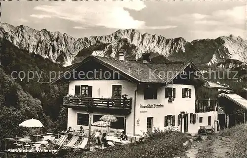 Wetterstein Almwirtschaft ueber Partnachklamm Kat. Oberstdorf