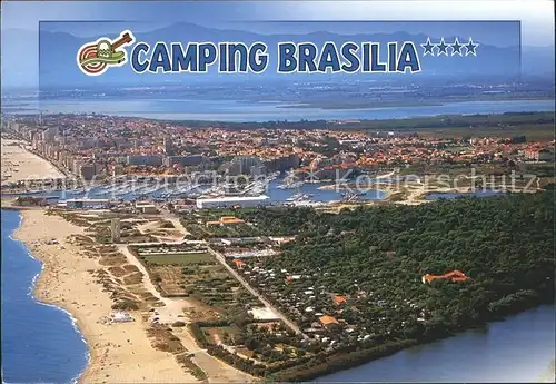 Canet Plage Fliegeraufnahme Camping Brasilia Kat. Canet en Roussillon