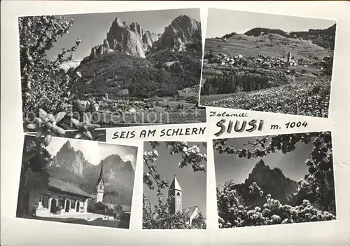 Siusi allo Sciliar Kirche Dolomiti  Kat. Seis am Schlern Kastelruth Suedtirol