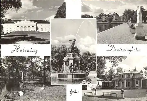 Haelsning Drottningholm Brunnen Park Schloss  Kat. Schweden