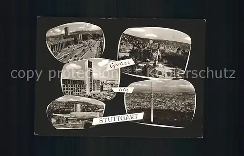 Stuttgart Bahnhof Fernsehturm Denkmal  Kat. Stuttgart