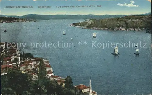 Constantinople Bosphore Vue prise des chateaux d Europe Kat. Constantinopel = Istanbul