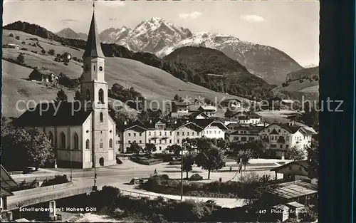 Schellenberg Berchtesgaden mit Kirche und Hohem Goell Kat. Berchtesgaden