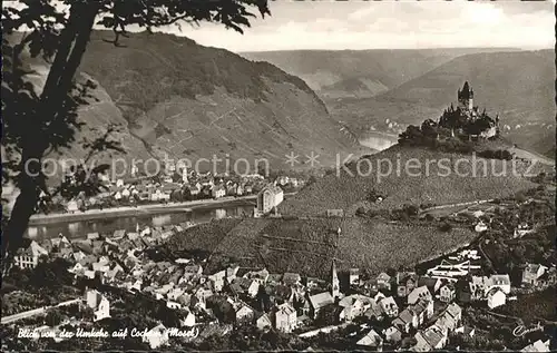 Cochem Mosel Blick von der Umkehr Schloss Kat. Cochem