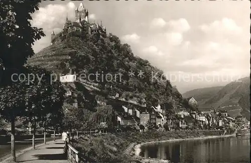 Cochem Mosel Burg Promenade Moselpartie Kat. Cochem