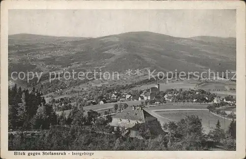 Stefansruh Prichovice Panorama Blick gegen Isergebirge