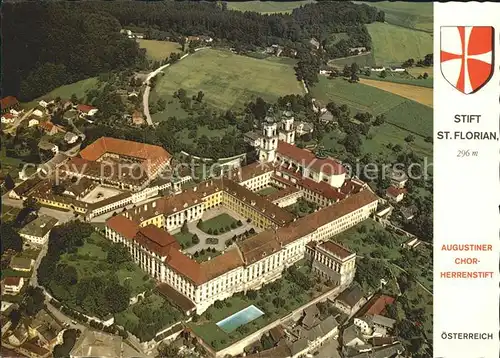 St Florian Augustiner Chorherrenstift im Barockstil Fliegeraufnahme Kat. Oesterreich