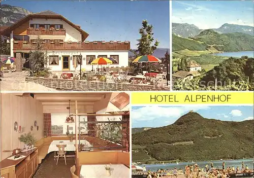 Kaltern Weinstrasse Tirol Hotel Alpenhof Gaststube Badesee Kat. 