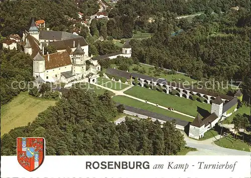 Rosenburg Kamp Burg Turnierhof Fliegeraufnahme Kat. Rosenburg Mold