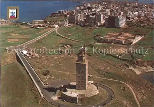 La Coruna Torre de Hercules Fliegeraufnahme Kat. Spanien
