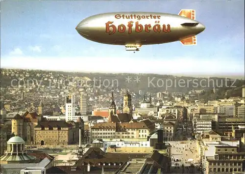 Stuttgart Zeppelin ueber der Stadt Kat. Stuttgart