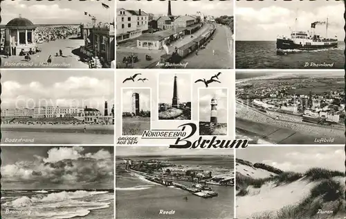 Borkum Nordseebad Duenen Bahnhof Badestrand Kat. Borkum