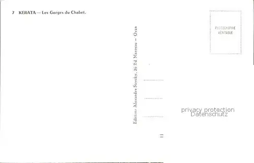 Alger Algerien Kerata Les Gorges du Chabet / Algier Algerien /