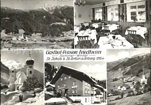 St Jakob Arlberg Gasthof Pension Friedheim Kat. St. Anton am Arlberg
