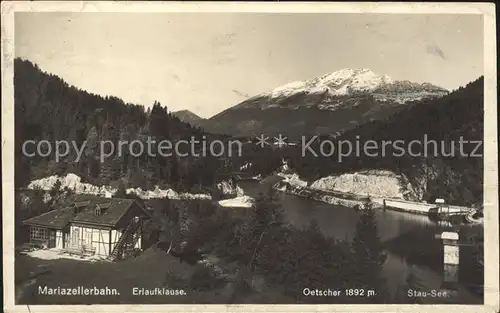 Mariazellerbahn  mit Erlaufklause Oetscher und Stausee Kat. St. Poelten