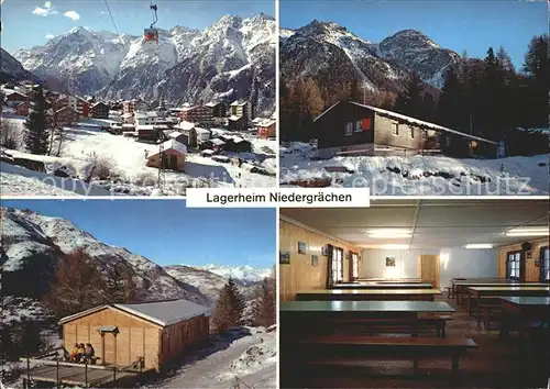 Graechen VS Lagerheim Niedergraechen Weisshorn Kantine Bau 1 Bau 2 Berner Alpen Essraum Kat. Graechen