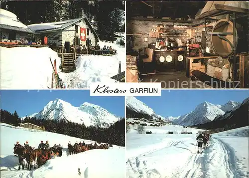 Klosters GR Alp Garfiun Uriges Huettenbeizli Langlauf Pferdeschlittenfahrt Kat. Klosters