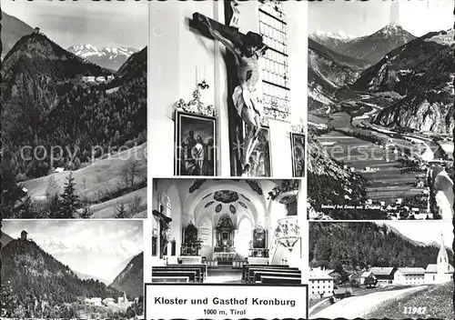 Kronburg Tirol Kloster und Gasthof Kronburg Kruzifix Kirche Inneres Innlauf bei Zams Kat. Zams Oberinntal