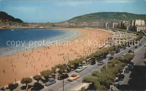 San Sebastian Guipuzcoa Promenade beach of la Concha / Donostia-San Sebastian /Guipuzcoa