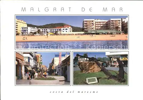 Malgrat de Mar Platz Fussgaengerzone und Strand Kat. Malgrat de Mar