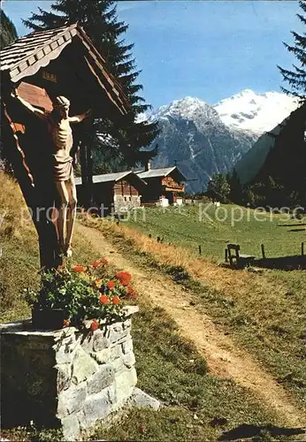 Badgastein Malerwinkel mit dem von Luis Trenker gestifteten Kreuz Kat. Bad Gastein