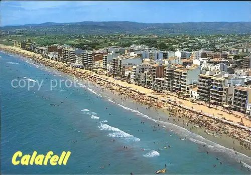 Calafell Fliegeraufnahme Teilansicht mit Strand Kat. Spanien