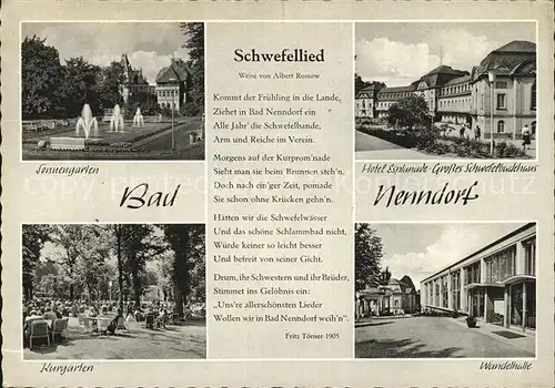 Bad Nenndorf Kurgarten Wandelhalle Schwefelbad  Kat. Bad Nenndorf