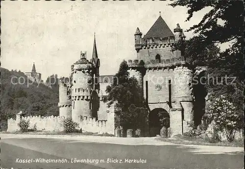 Wilhelmshoehe Kassel Loewenburg mit Herkules Kat. Kassel