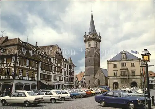 Obernai Bas Rhin Place du Marche avec Tour de la Chapelle et Hotel de Ville Kat. Obernai