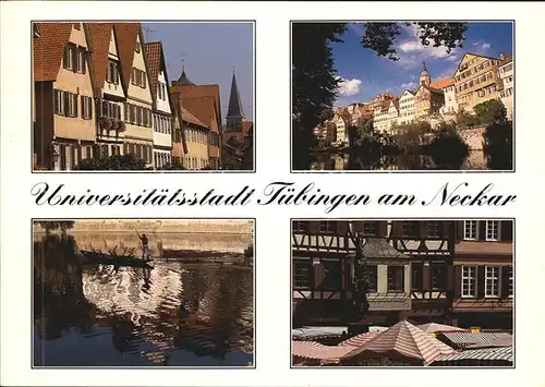 Tuebingen Universitaetsstadt am Neckar Stocherkahn Marktplatz Kat. Tuebingen