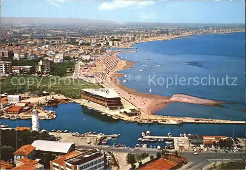 Rimini Fliegeraufnahme Strand und Hafen Kat. Rimini