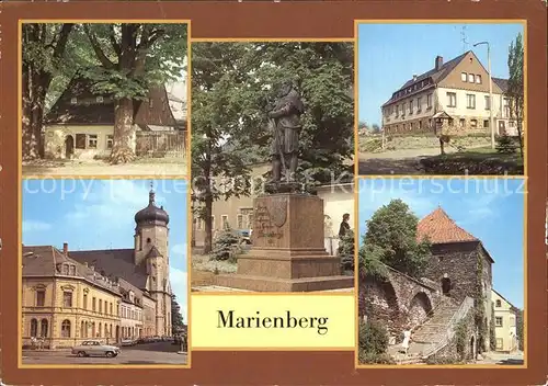 Marienberg Erzgebirge Lindenhaeusel Denkmal des Stadtgruenders Zschopauer Tor Kat. Marienberg