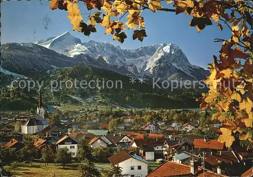 Garmisch Partenkirchen mit Zugspitzgruppe Kat. Garmisch Partenkirchen