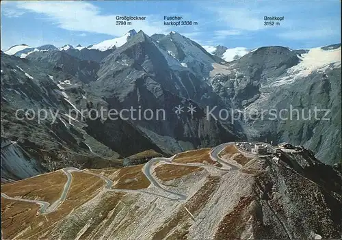 Grossglockner Hochalpenstrasse Fliegeraufnahme Edelweissspitze Kat. Heiligenblut