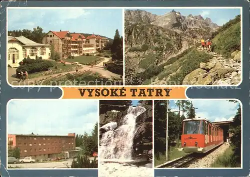 Vysoke Tatry Wasserfall Bergbahn Wanderer Kat. Slowakische Republik