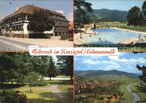 Biberach Baden Gasthof Pension Zum Schwarzen Adler Schwimmbad Totalansicht Kat. Biberach Kinzigtal