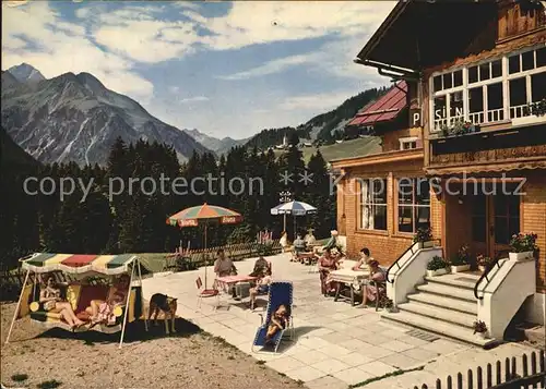 Mittelberg Kleinwalsertal Pension Bergidyll Terrasse Kat. Oesterreich