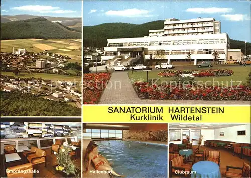 Bad Wildungen Sanatorium Hartenstein Kurklinik Wildetal Empfangshalle Hallenbad Clubraum Kat. Bad Wildungen