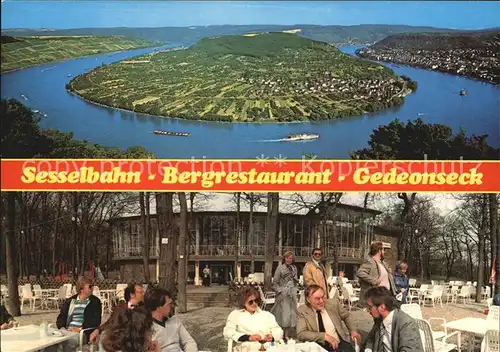 Boppard Rhein Sesselbahn Bergrestaurant Gedeonseck Fliegeraufnahme Kat. Boppard