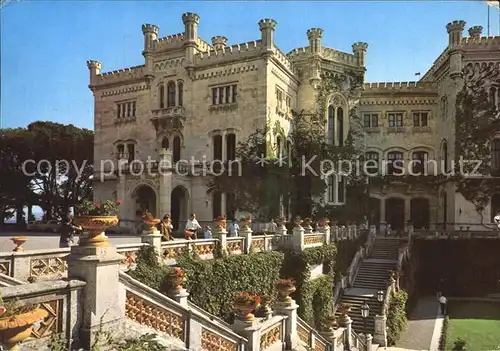 Trieste Die Burg mit der Anlegertreppe im Park Miramare Kat. Trieste