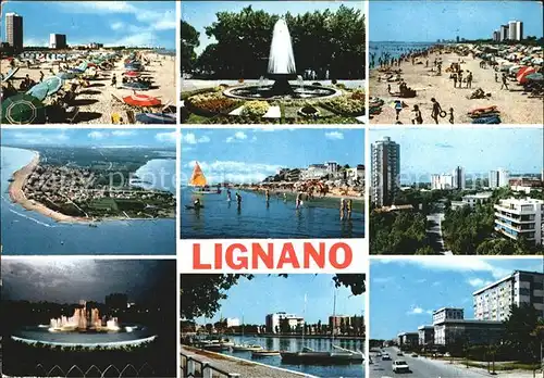 Lignano Strand Hochhaeuser Brunnen Fliegeraufnahme Kat. Lignano