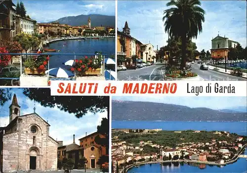 Maderno Lago di Garda Gesamtansicht Kirche Platz Promenade Kat. Italien