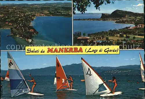 Manerba del Garda Fliegeraufnahme Segelboote Kat. Brescia
