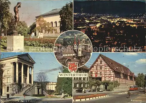 Winterthur Blick vom Goldenberg Kaserne Galerie Reinhart Stadthaus  Kat. Winterthur