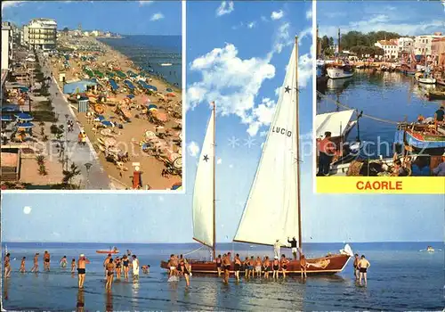 Caorle Venezia Der Strand Das Meer und der Hafen Kat. Italien