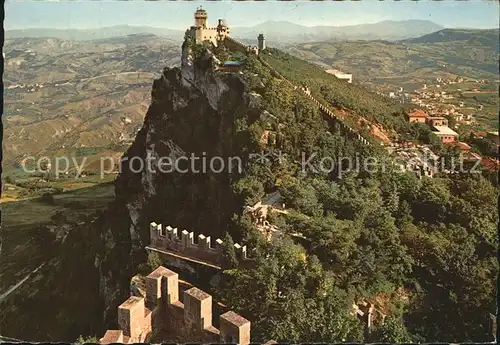 San Marino Repubblica Fliegeraufnahme Zweiter und Dritter Turm