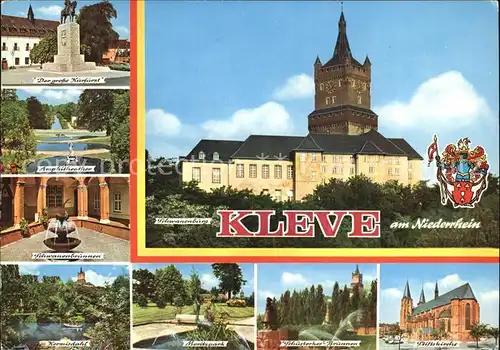 Kleve Schwanenburg Schwanenbrunnen Moritzpark Stiftskirche Kat. Kleve
